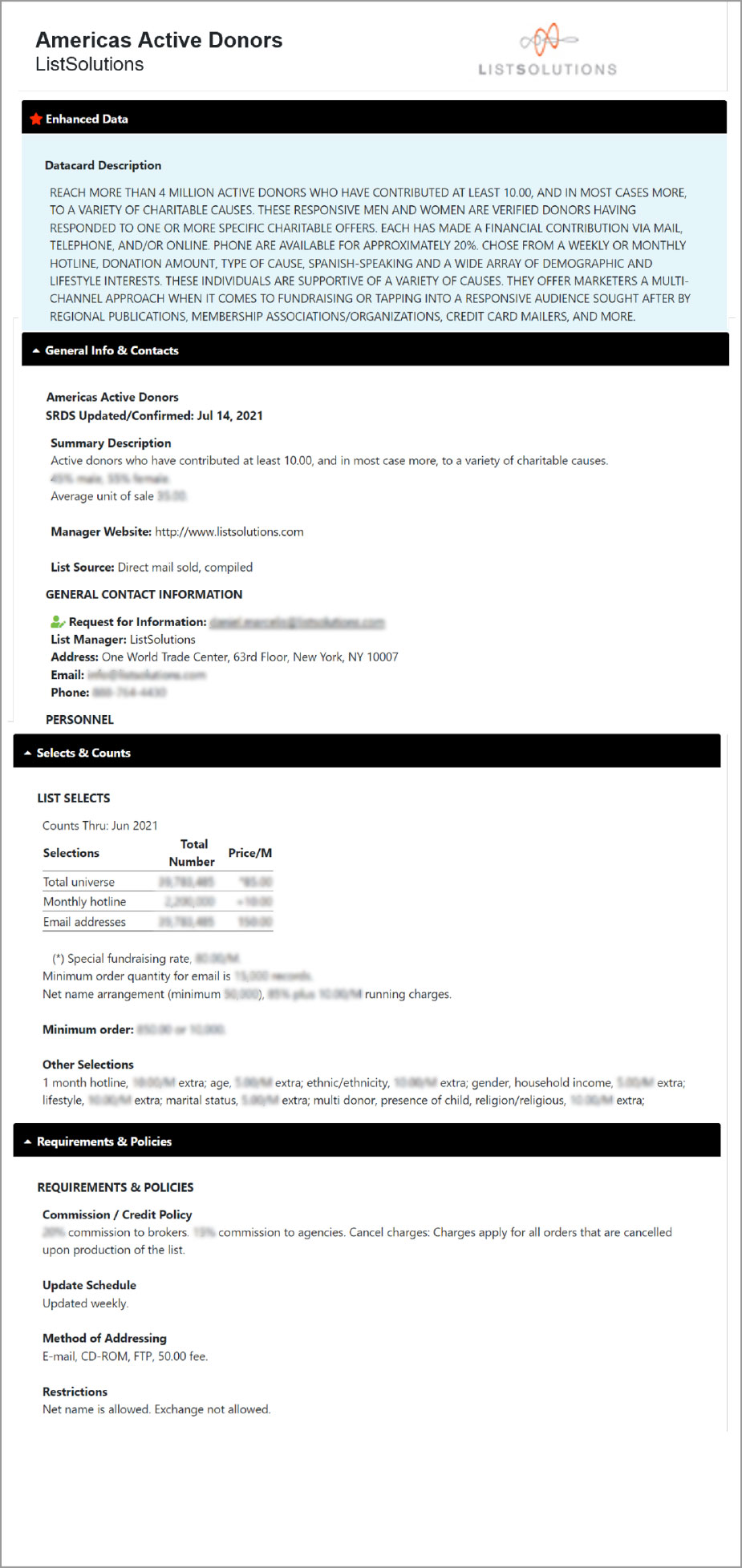 DirectConsumer Image showing the direct to consumer information with specifics blurred